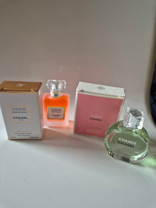 Chanel coco Mademoiselle & chanel chance eau Fraiche 7.5ml set perfume minis